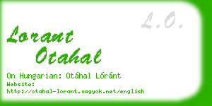 lorant otahal business card